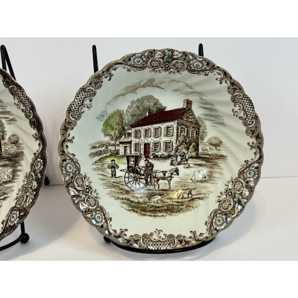 Johnson Brothers Heritage Hall Cereal Bowls Soup Pennsylvania Fieldstone 4 Set - Picture 7 of 10